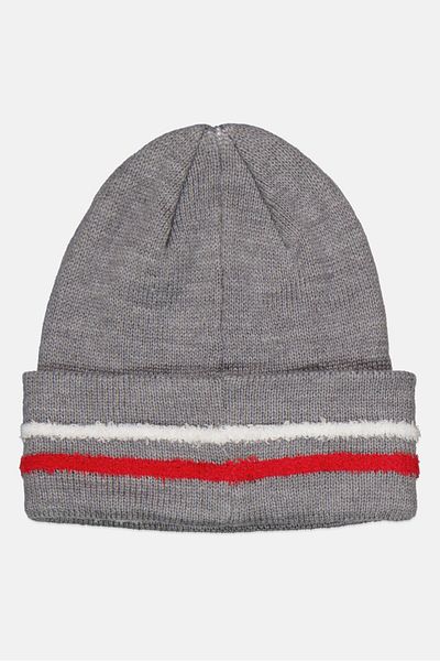 Tommy Hilfiger Men Knitted Monogram Cuff Cap, Grey