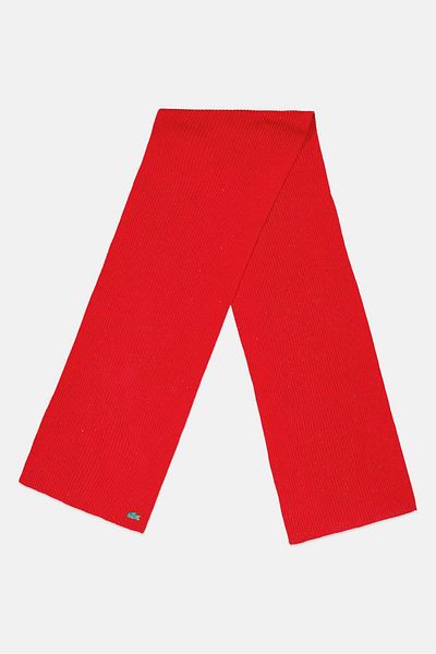 Lacoste Women Knitted Scarf 196 X 29 Cm, Red