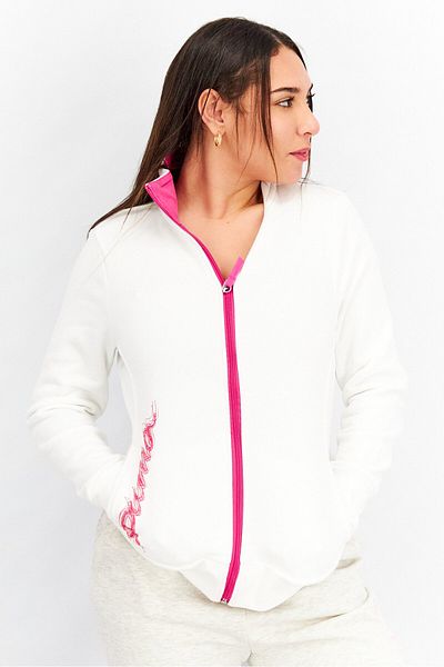 Puma Women Sportswear Fit Long Sleeve Running Sweatshirts, White/pink