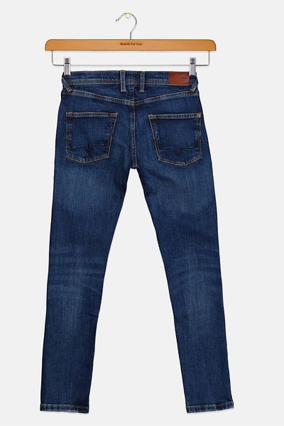Pepe Jeans Kids Boy Skinny Fit Rip Stretchable Jeans, Blue