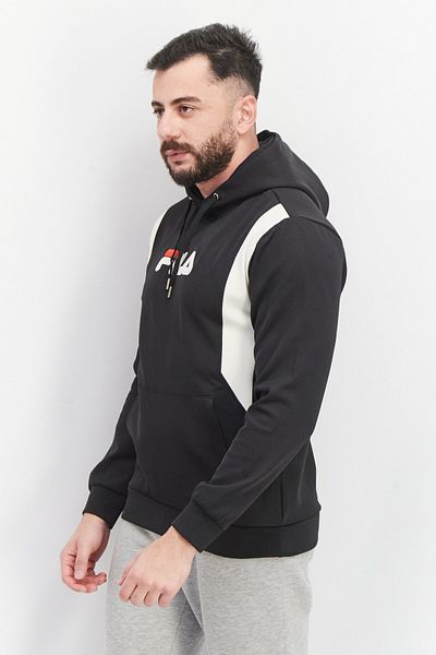 FILA Men Sportswear Fit Long Sleeve Embroidered Logo Hoodie, Black