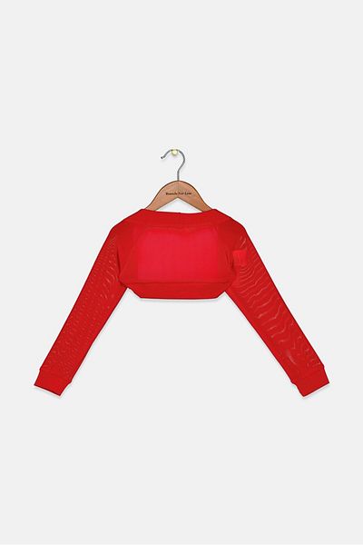 Fun & Fun Kids Girl Plain Shoulder Cover Top, Red