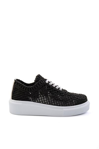 Bambi Black Leather Women's Sneaker K 01303018716