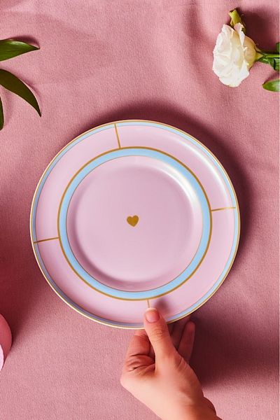 Karaca Talya Cake Plate Pink 20 cm