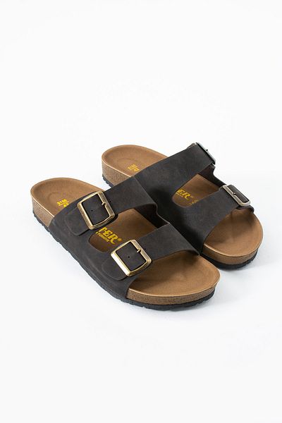 ALC Men's Orthopedic Daily Cork Non-Slip Sole Buckle Stylish Home and Outdoor Slippers