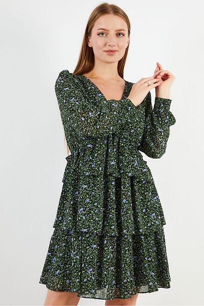 Michael Kors Women Floral Print Mini Dress, Black Combo