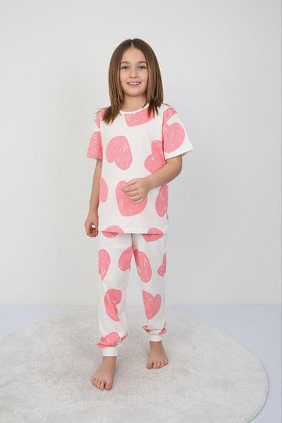 ZUZUNGA Set de pijamale pentru fetiță Pink Heart
