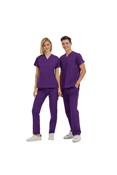 ÇİZGİ MEDİKAL ÖZEL MOR Dr Greys Scrubs (Terikoton/İnce Kumaş) t100