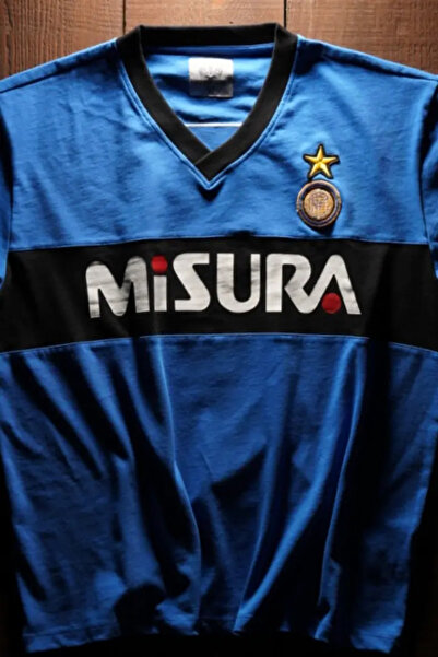 Overdrive Retro Inter Milano Futbol Forması 1990 Saks Mavi