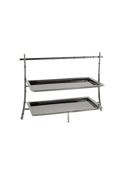 Mikasa Moor Smoked Metal 2 Tier Presentation Plate 42X17X30 cm