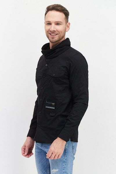 Antony Morato Men Straight Fit Plain Long Sleeves Casual Shirt, Black