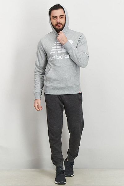 New Balance Men Relaxed Fit Long Sleeve Running Sweatshirts, Grey