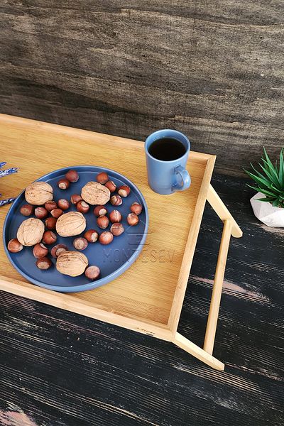 MONTESEV Wooden Folding Footed Tray Serving Presentation Tray Breakfast Tray