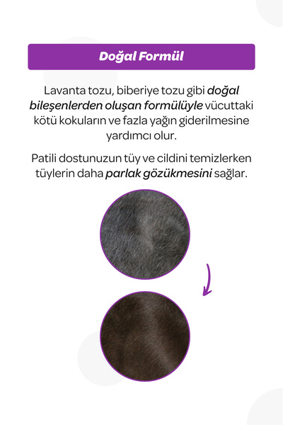 Vet's Plus Toz Şampuan 150gr (Lavanta ve Biberiye Özlü, Kedi ve Köpekler için)