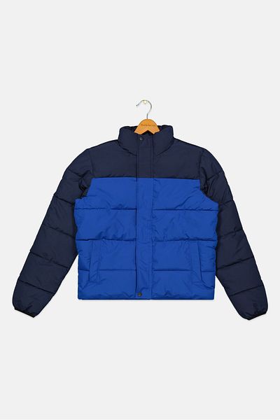 O'Neill Kids Boy Two Tone Puffer Jacket, Blue
