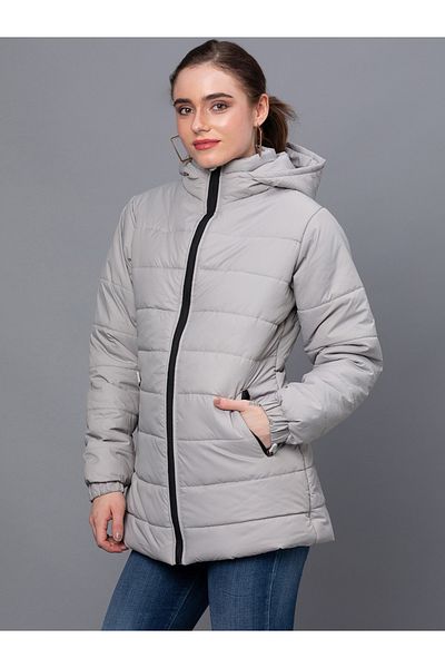 Kotty By Styli Solid Longline Hooded Puffer Jacket