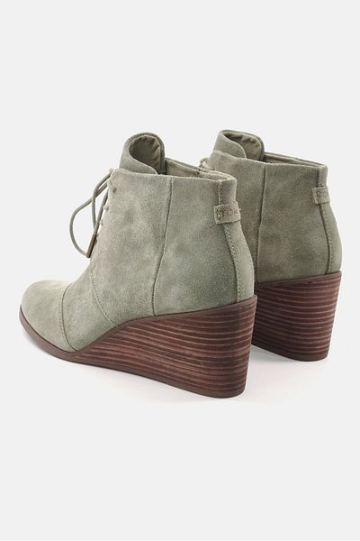 Toms Women Lace Up Ankle Boots, Sage Green