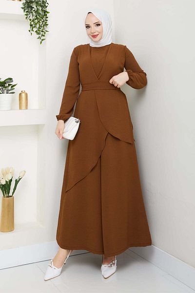 benguen Hijab Double Suit Brown 4743