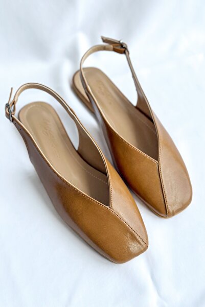 Nil Shoes Miya Karamel Cilt Babet