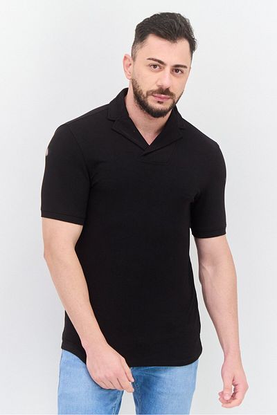 Kenneth Cole Men Regular Fit Solid Short Sleeves Polo Shirt, Black