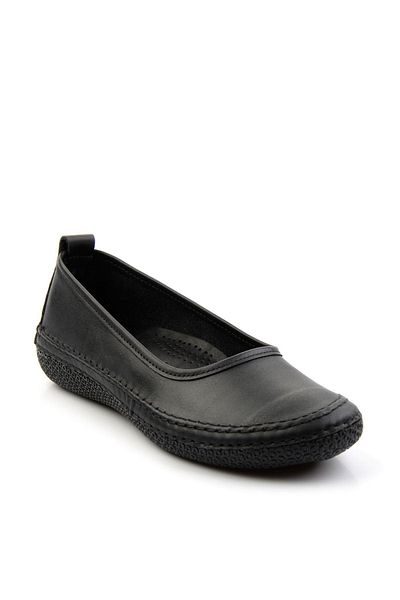 Bambi Black Leather Women's Ballerinas K01303018403