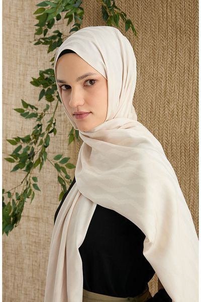 Fatma Atasoy شال جاكار متعرج إكرو