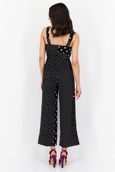 Miss Selfridge Women Petite Polka Dots Sleeveless Jumpsuit, Black