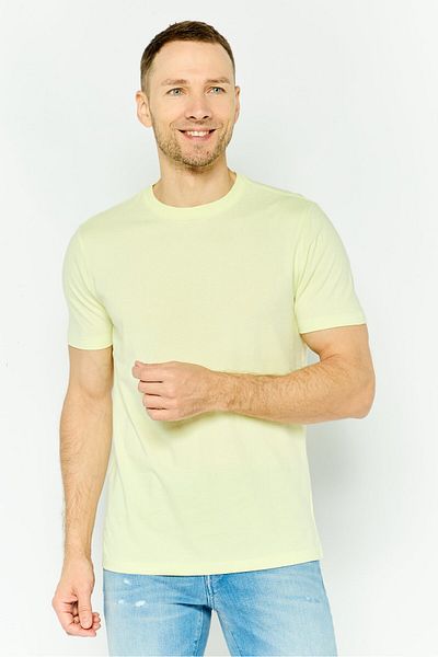 GAP Men Round Neck Short Sleeves Solid T-shirt, Lime Green