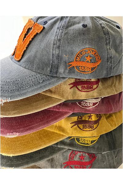 LAGRANZE Men's Sports Hat Black Adjustable Vintage Vintage W Model