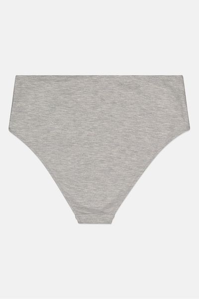 NA-KD Women Heather High Rise Cotton Brief, Grey