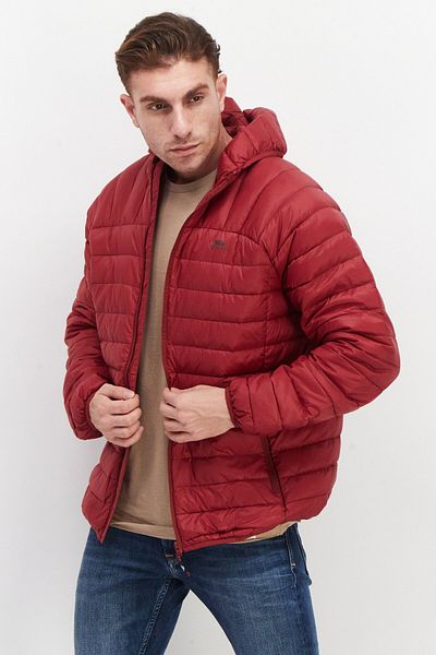 Trespass Men Brand Logo Quilted Jacket, Red