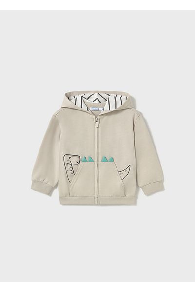 MAYORAL 01-04 Years Mayoral Dinosaur Theme Hooded Cardigan - Gray