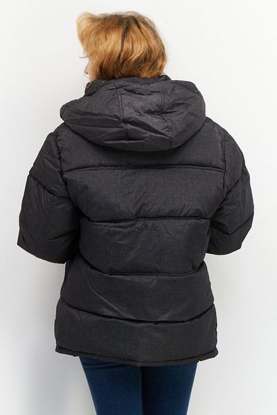 Steve Madden Women Heather Long Sleeve Puffer Jacket, Charcoal