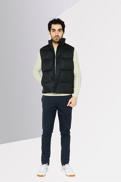 Michael Kors Men Brand Logo Vest Jacket, Black