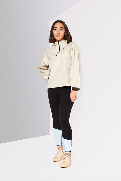 Lacoste Women Hood With Drawstring Long Sleeve Solid Sweatshirt, Beige
