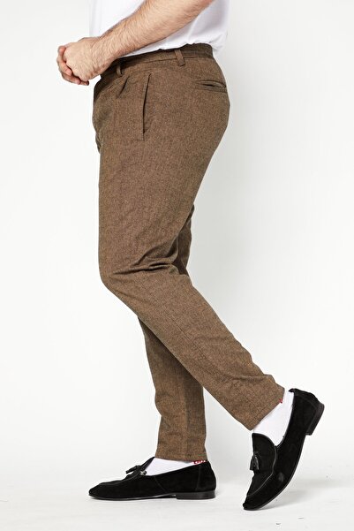 Sorbino Men Regular Fit Textured Chino Pant, Brown