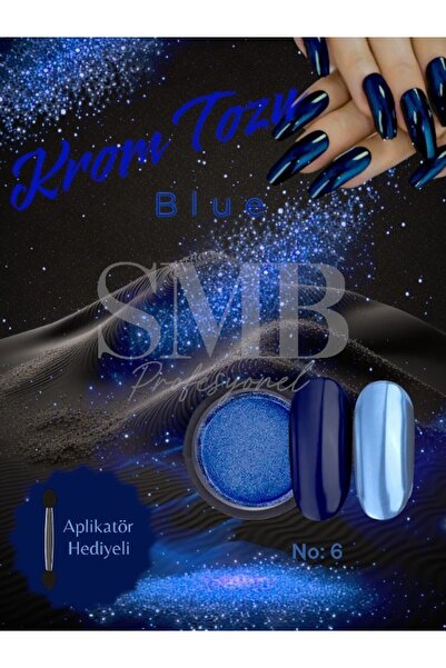 SMB PROFESYONEL KROM TOZ MAVİ (BLUE) AYNA TOZU TIRNAK SÜSLEME