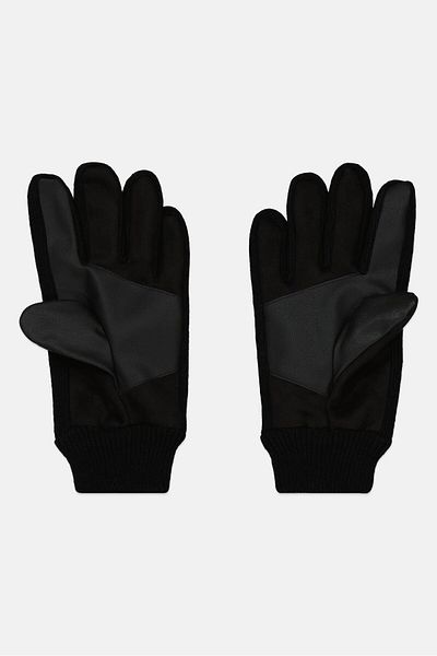 CELIO Men Plain Leather Gloves, Black