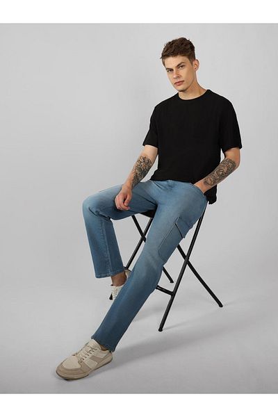 Dennis Lingo By Styli Relaxed Fit Cargo Jeans for Men