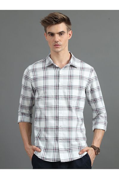 Bushirt By Styli Checked Spread Collar Regular Fit Shirt