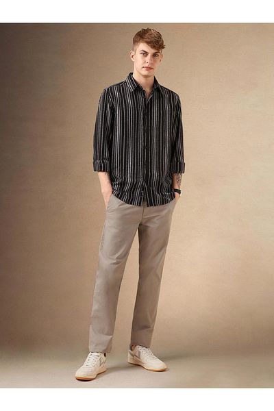 Dennis Lingo By Styli Striped Button Down Collar Shirt