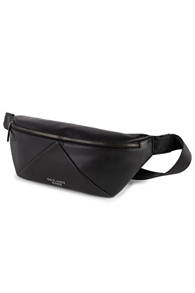 Berliner Bags حقيبة خصر جلد قطط، حقيبة كروس، للجنسين، أسود