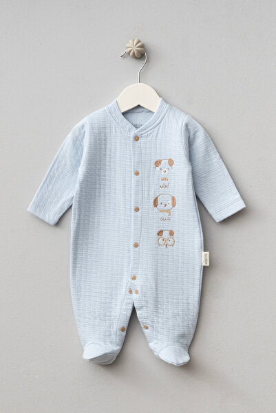 Bebitof Sevimli Köpekcikler Desenli Müslin Bebek Tulum