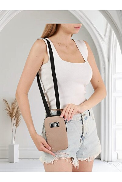 BİLGENS BUTİK Tek Fermuar Bölmeli Ayarlanabilir Askılı Kanvas Kumaş Unisex Te...