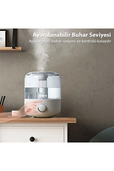 EZERE Üstten Doldurmalı 2,5 L Büyük Su Tankı,Otomatik , Bebek Sessiz Soğuk Sisli Nemlendirici Uyumlu