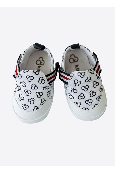 kitikate Logo Booties White