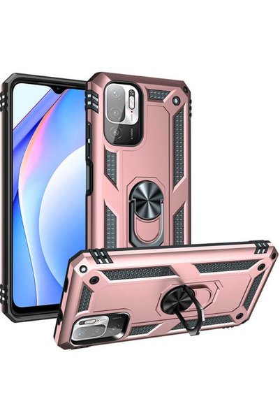 tekno grup Case for Poco M3 Pro Case with Ring Magnetic Vega Cover Rose + Ful...