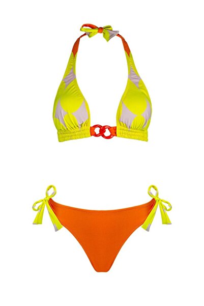 AYYILDIZ 4612 Yellow Patterned Bikini Set