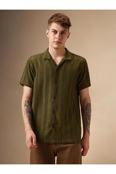Dennis Lingo By Styli Button Down Plain Short Sleeve Shirt