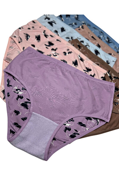 TOLIN Жіночий 6-пазмовий бавовняний рушник з лікрами, з сітчастими деталями, висока талія, комплект трусів 2186